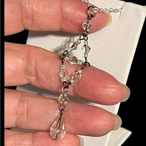 Silver Crystal Drop pendant Necklace